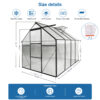 6x8 FT Polycarbonate Greenhouse Raised Base and Anchor Aluminum Heavy Duty Walk-in Greenhouses for Outdoor Backyard in All Season - Image 6