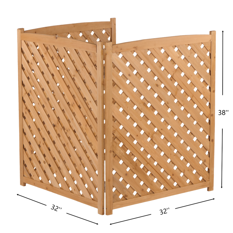3-Panel Outdoor Air Conditioner Fence Screen, Outside Wood Privacy Fence, 32" W x 38" H - Image 6