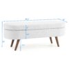 Ottoman Oval Storage Bench,Rubber Wood Legs, Beige(43.5"x16"x16") - Image 20