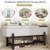 TREXM Farmhouse Upholstered Storage Bench with Hidden Compartment, Modern Entryway Bench for Living Room, Entryway, and Hallways - Image 14