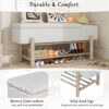 TREXM Farmhouse Upholstered Storage Bench with Hidden Compartment, Modern Entryway Bench for Living Room, Entryway, and Hallways - Image 2