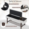 TREXM Farmhouse Upholstered Storage Bench with Hidden Compartment, Modern Entryway Bench for Living Room, Entryway, and Hallways - Image 11