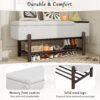 TREXM Farmhouse Upholstered Storage Bench with Hidden Compartment, Modern Entryway Bench for Living Room, Entryway, and Hallways - Image 7