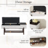 TREXM Farmhouse Upholstered Storage Bench with Hidden Compartment, Modern Entryway Bench for Living Room, Entryway, and Hallways - Image 10