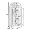A high arched storage cabinet with a lamp, a modern retro-style wooden storage cabinet with adjustable glass partitions, suitable for use as a multi-functional cabinet in kitchens-Black - Image 6