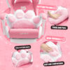 Cat Ears Pink Gaming Chair - Pink PU Leather Ergonomic Reclining Office Chair with Footrest, 310lb Capacity, 6-Position Recline, 360° Swivel - Image 5