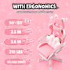 Cat Ears Pink Gaming Chair - Pink PU Leather Ergonomic Reclining Office Chair with Footrest, 310lb Capacity, 6-Position Recline, 360° Swivel - Image 4
