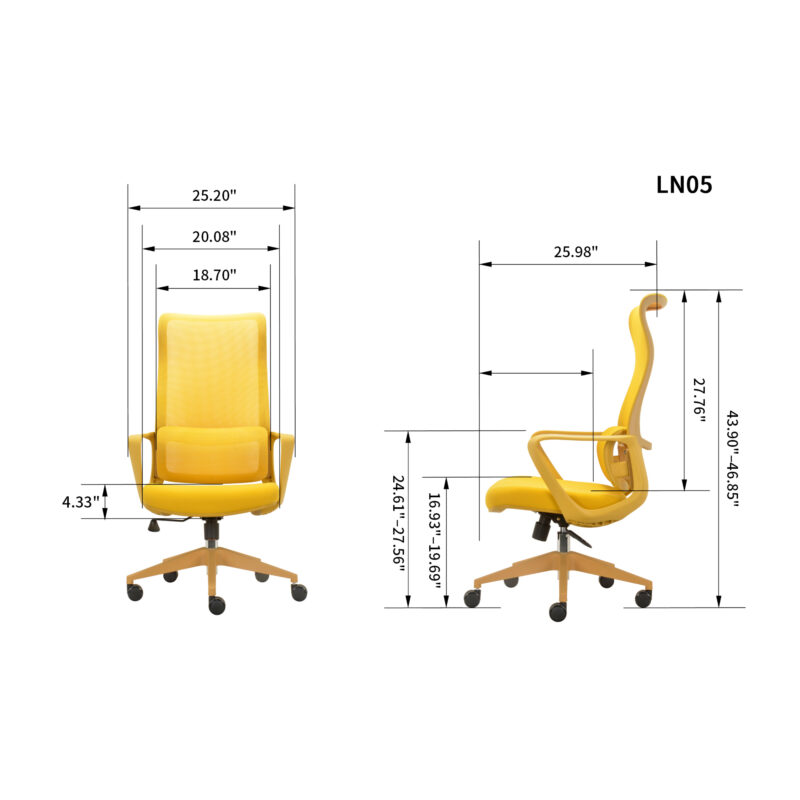 Ergonomic Colorful Office Chair 350LBS Home Office Mesh Breathable High Back, With Adjustable Lumbar Support Computer Chair, Integrated Molded Foam Seat Cushion, Fireproof - Image 9
