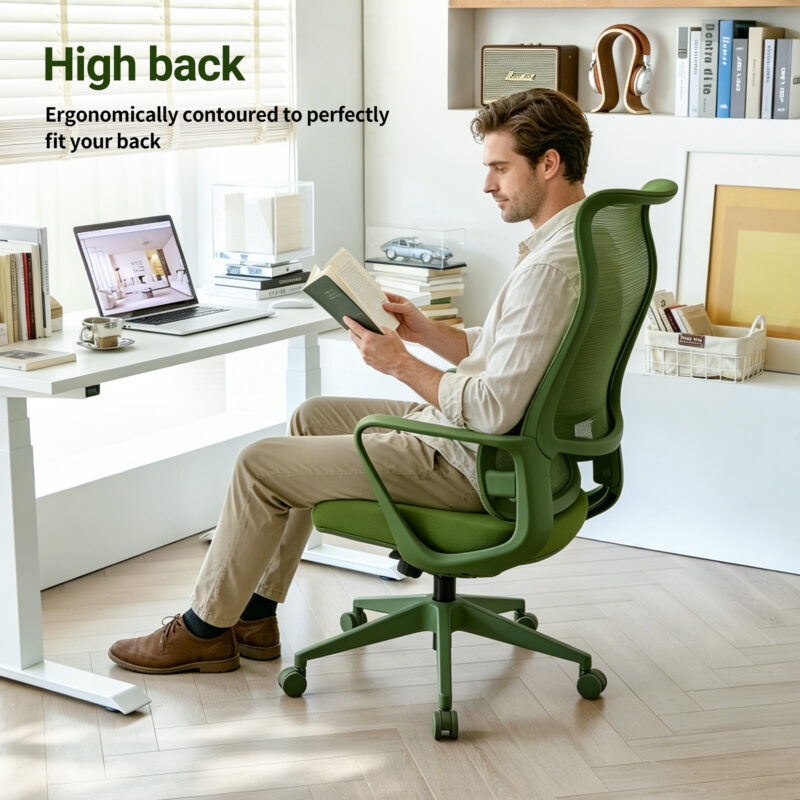 Ergonomic Colorful Office Chair 350LBS Home Office Mesh Breathable High Back, With Adjustable Lumbar Support Computer Chair, Integrated Molded Foam Seat Cushion, Fireproof - Image 14