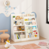 Kids Bookshelf and Toy Storage Organizer, Multifunctional 4 Tier Wooden Kids Book Shelf with Bookcase Display Stand in Kids Room Playroom Nursery for Kids, Children, Toddlers - Image 4