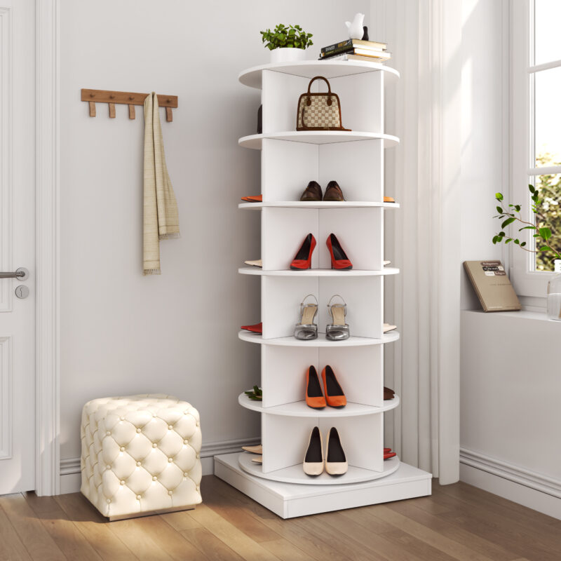 new 360 Rotating shoe cabinet 7 layers Holds Up to 28 Paris of Shoes - Image 8