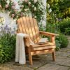 Oversize Wooden Outdoor Folding Adirondack Chair with Pre-Assembled BackRest & SeatBoard, Wood Patio Chair for Garden Backyard Porch Pool Deck Firepit - Image 11