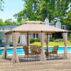 13x10 Outdoor Patio Gazebo Canopy Tent With Ventilated Double Roof And SideWall(Detachable Curtain Included On All Sides),Suitable for Lawn, Garden, Backyard and Deck,BEIGE - Image 19