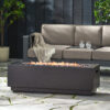 40" Outdoor 50,000 BTU Rectangular Iron Propane Fire Pit, Dark Grey (Tank Cover not Included) - Image 3