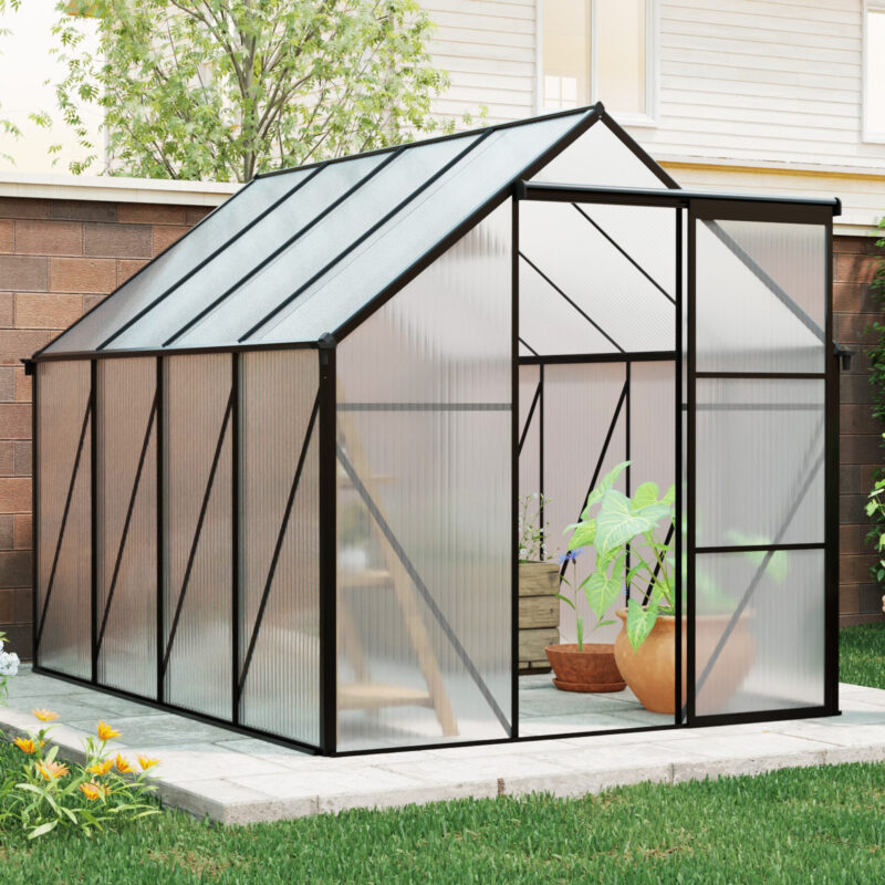 6x8 FT Polycarbonate Greenhouse Raised Base and Anchor Aluminum Heavy Duty Walk-in Greenhouses for Outdoor Backyard in All Season - Image 5