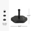 Hex Shape Outdoor 65-pound Black Umbrella Base - Image 8