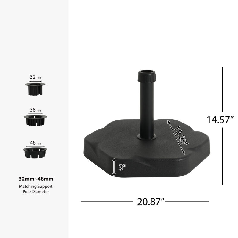 Hex Shape Outdoor 65-pound Black Umbrella Base - Image 8