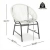 NUSA OUTDOOR PATIO WICKER CHAIR, BLACK PE RATTAN & IRON FRAME, SET OF 2 - Image 7