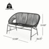 CONDESSA OUTDOOR PATIO WICKER LOVE SEAT, BLACK PE RATTAN & IRON FRAME, SET OF 1 - Image 4