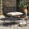 CONDESSA OUTDOOR PATIO WICKER LOVE SEAT, BLACK PE RATTAN & IRON FRAME, SET OF 1 - Image 2