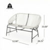 CONDESSA OUTDOOR PATIO WICKER LOVE SEAT, BLACK PE RATTAN & IRON FRAME, SET OF 1 - Image 8