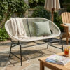 CONDESSA OUTDOOR PATIO WICKER LOVE SEAT, BLACK PE RATTAN & IRON FRAME, SET OF 1 - Image 7