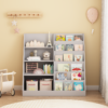 Kids Bookshelf and Toy Storage Organizer, Multifunctional 4 Tier Wooden Kids Book Shelf with Bookcase Display Stand in Kids Room Playroom Nursery for Kids, Children, Toddlers - Image 11