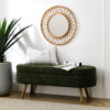 Ottoman Oval Storage Bench,Rubber Wood Legs, Beige(43.5"x16"x16") - Image 18