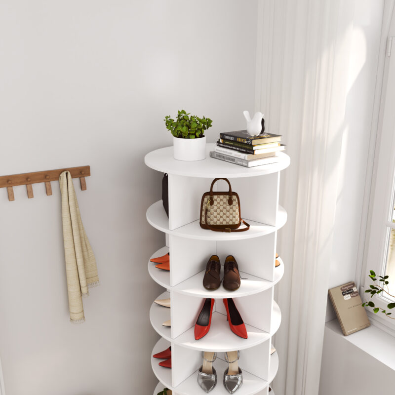 new 360 Rotating shoe cabinet 7 layers Holds Up to 28 Paris of Shoes - Image 7