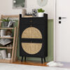 Rattan, Allen 2 door 1 drawer cabinet, shoe rack, double layer, suitable for entrance - Image 2
