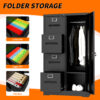 Metal Storage Vertical Filing Cabinet with Lock, Steel File Locker with 4 Drawers and 1 door for School, Living Room, Bedroom, Office (Black) - Image 8