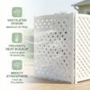 3-Panel Outdoor Air Conditioner Fence Screen, Outside Wood Privacy Fence, 32" W x 38" H - Image 9