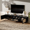 Rattan TV Stand for TVs up to 85'', Modern Farmhouse Media Console, Entertainment Center with Solid Wood Legs, TV Cabinet for Living Room,Home Theatre - Image 19
