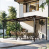 10' x 14' Outdoor Pergola Gazebo,Wall-Mounted Lean to Metal Awning Gazebo with Roof,Large Heavy Duty for Patio,Decks,Backyard - Image 11