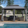 13x10 Outdoor Patio Gazebo Canopy Tent With Ventilated Double Roof And SideWall(Detachable Curtain Included On All Sides),Suitable for Lawn, Garden, Backyard and Deck,BEIGE - Image 13