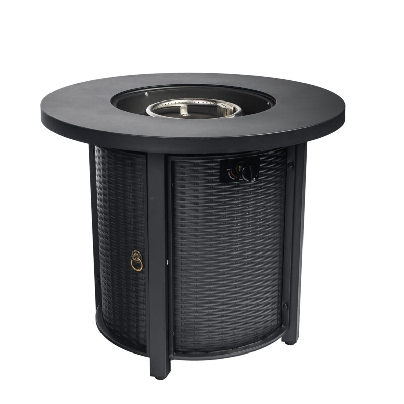 30" Propane Gas Fire Pit Table, 50000 BTU Round Steel Fire Pit for Outside Patio Deck Garden Courtyard-Black - Image 6