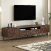 Mid Century TV Stand with 2 Drawers, Media Console Table for TVs up to 85'', Entertainment Center with Storage for Living room, Bedroom, Home Theatre - Image 4