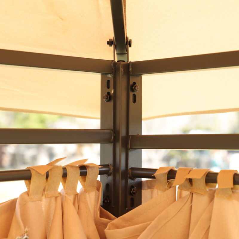 13x10 Outdoor Patio Gazebo Canopy Tent With Ventilated Double Roof And SideWall(Detachable Curtain Included On All Sides),Suitable for Lawn, Garden, Backyard and Deck,BEIGE - Image 15