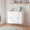 Kids 3 Drawer Dresser, Baby Nightstand for Bedroom, Storage Cabinet for Toddler Child for Living Room, Toddler Room, Nursery, Closet, Apartment (Colorful) - Image 9