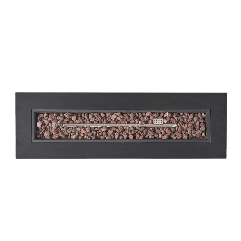 40" Outdoor 50,000 BTU Rectangular Iron Propane Fire Pit, Dark Grey (Tank Cover not Included) - Image 7