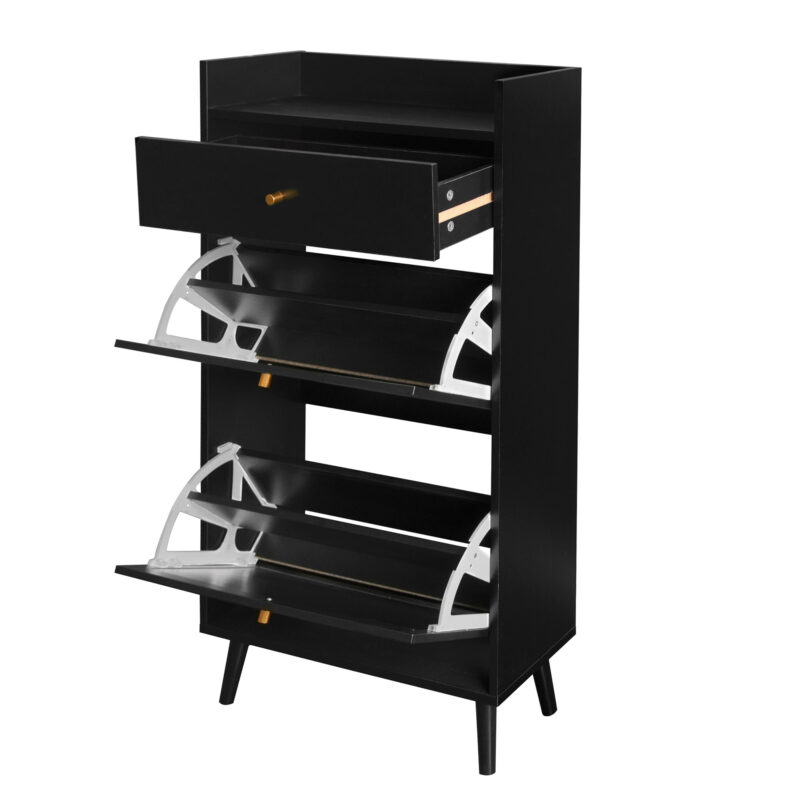 Rattan, Allen 2 door 1 drawer cabinet, shoe rack, double layer, suitable for entrance - Image 8