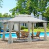 13x10 Outdoor Patio Gazebo Canopy Tent With Ventilated Double Roof And SideWall(Detachable Curtain Included On All Sides),Suitable for Lawn, Garden, Backyard and Deck,BEIGE - Image 3