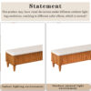50.8-inch Multi-Functional Storage Ottoman Bench-Solid Rubberwood Bed End Bench with Linen Seat, Storage Bench for Bedroom, Entryway Shoe Organizer for Bedroom, Living Room, Entryway, Closet, Natural - Image 10