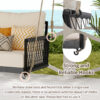 TREXM 1-Piece Woven Rope Outdoor Swing Sofa with Soft Cushions Seating 2 for Patio, Courtyard and Balcony (Beige) - Image 7