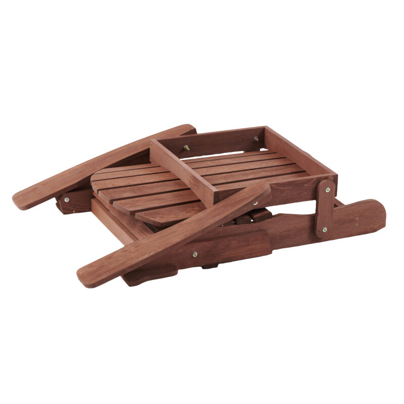 Oversize Wooden Outdoor Folding Adirondack Chair with Pre-Assembled BackRest & SeatBoard, Wood Patio Chair for Garden Backyard Porch Pool Deck Firepit - Image 7