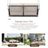 TREXM 1-Piece Woven Rope Outdoor Swing Sofa with Soft Cushions Seating 2 for Patio, Courtyard and Balcony (Beige) - Image 5