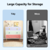 Kids 3 Drawer Dresser, Baby Nightstand for Bedroom, Storage Cabinet for Toddler Child for Living Room, Toddler Room, Nursery, Closet, Apartment (Colorful) - Image 14