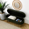 Ottoman Oval Storage Bench,Rubber Wood Legs, Beige(43.5"x16"x16") - Image 17