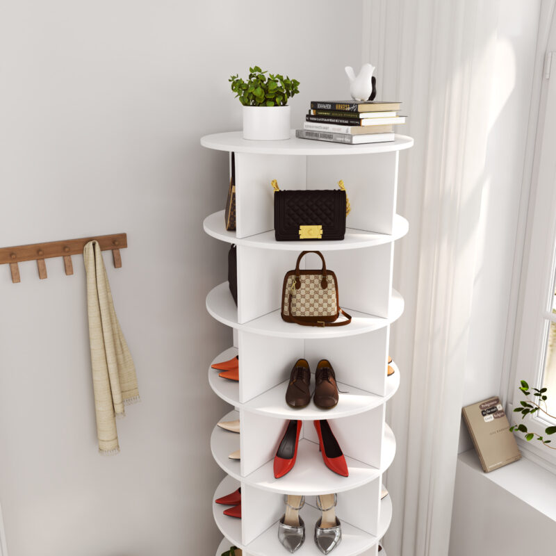 new 360 Rotating shoe cabinet 7 layers Holds Up to 28 Paris of Shoes - Image 4