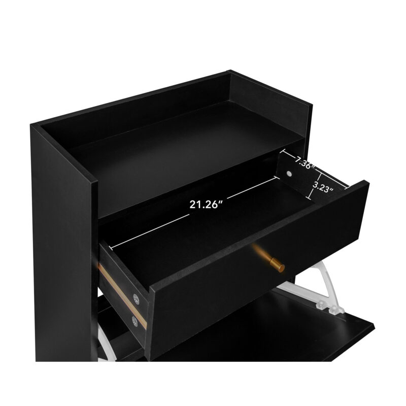 Rattan, Allen 2 door 1 drawer cabinet, shoe rack, double layer, suitable for entrance - Image 10